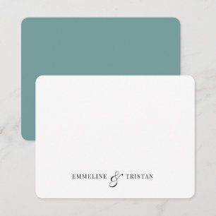 Personalisierte Paare Stationery Dark Blue Green Mitteilungskarte