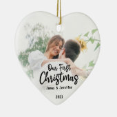 Personalisierte Paare Unsere ersten Weihnachten Keramik Ornament (Rechts)