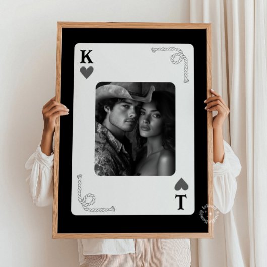 Personalisierte Paare Western Kartenspiel Schwarz Poster
