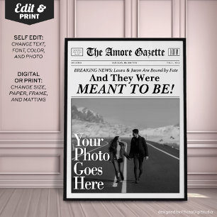Personalisierte Paare Zeitung "Meant to Be" Poster