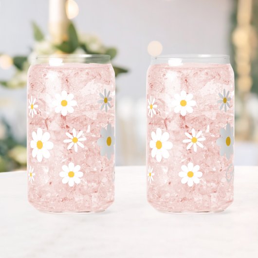 Personalisierte Paarnamen Süße Gänseblümchen Flora Dosenglas (Insitu (Hochzeit))