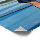 Personalisierte Paddle/Pickleball-Star-Karikaturku Poster (Ecke)