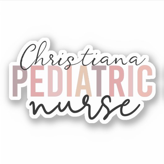 Personalisierte Pädiatrische Krankenpflege Aufkleber (Vorderseite)