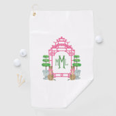 Personalisierte Pagoden-Monogramm-iPhone-16-Hartsc Golfhandtuch (Insitu)