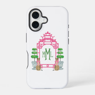 Personalisierte Pagoden-Monogramm-iPhone-16-Hartsc iPhone 16 Hülle
