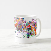 Personalisierte Paint splash Butterfliegen Pop Art Kaffeetasse (VorderseiteRechts)