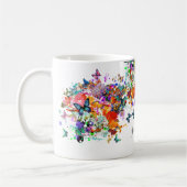 Personalisierte Paint splash Butterfliegen Pop Art Kaffeetasse (Links)