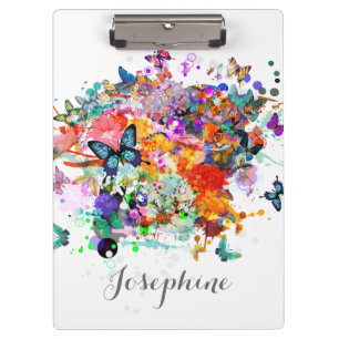 Personalisierte Paint splash Butterfly-Zwischenabl Klemmbrett