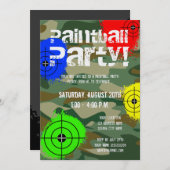 Personalisierte Paintball-Party Einladungen (Vorne/Hinten)