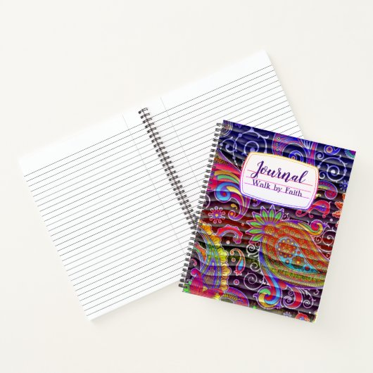 personalisierte Paisley-Zeitschrift in hellen Farb Notizblock (Innenseite)