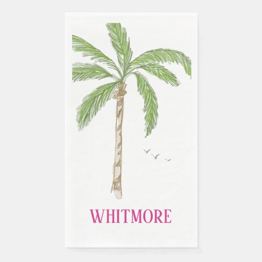 Personalisierte Palm Beach Palme Serviette (Vorderseite)