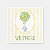 Personalisierte Palm Beach Zitronen-Topiary Serviette (Vorderseite)