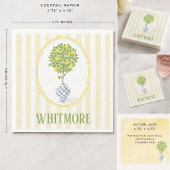 Personalisierte Palm Beach Zitronen-Topiary Serviette