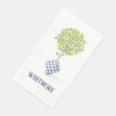 Personalisierte Palm Beach Zitronen-Topiary Serviette (Ecke)