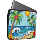 Personalisierte Palme am Strand Laptopschutzhülle (Vorne Rechts)