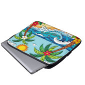 Personalisierte Palme am Strand Laptopschutzhülle (Vorne Knopf)