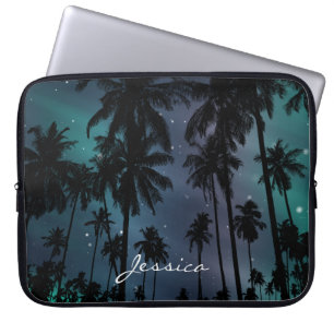 Personalisierte Palme und Sternenhimmel Laptopschutzhülle