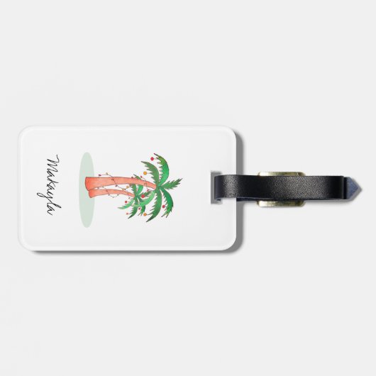 Personalisierte Palmen Gepäckanhänger (Rückseite horizontal)