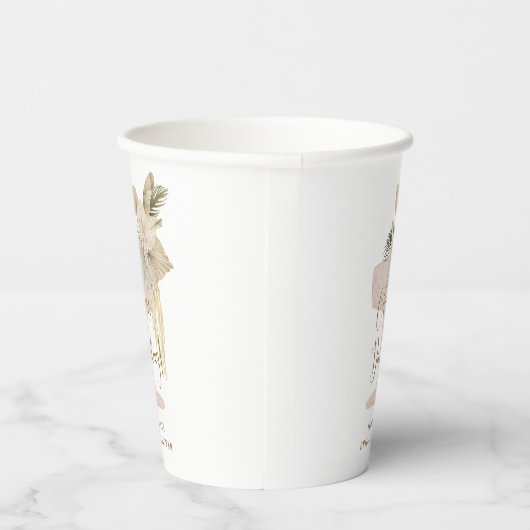 Personalisierte Palmen und Prosecco-Brautparty Pappbecher (Rechts)