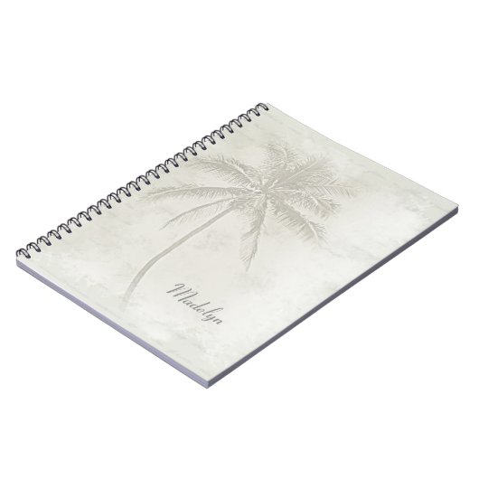Personalisierte Palmenbaumtaupe Notizblock (Linke Seite)
