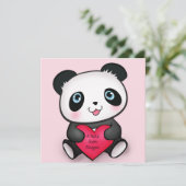 Personalisierte Panda Invite Card 4 Niedliche Pand Einladung (Stehend Vorderseite)