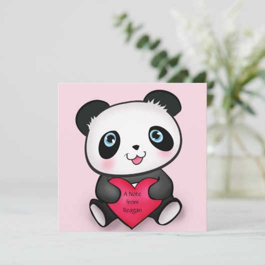 Personalisierte Panda Invite Card 4 Niedliche Pand Einladung (Stehend Vorderseite)