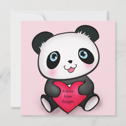 Personalisierte Panda Invite Card 4 Niedliche Pand Einladung (Vorderseite)