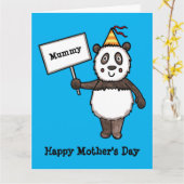 Personalisierte Panda-Muttertagskarte Karte (Gelbe Blume)