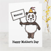Personalisierte Panda-Muttertagskarte Karte (Gelbe Blume)