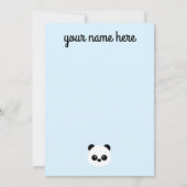 Personalisierte Panda-Notecards für Kinder Einladung (Vorderseite)