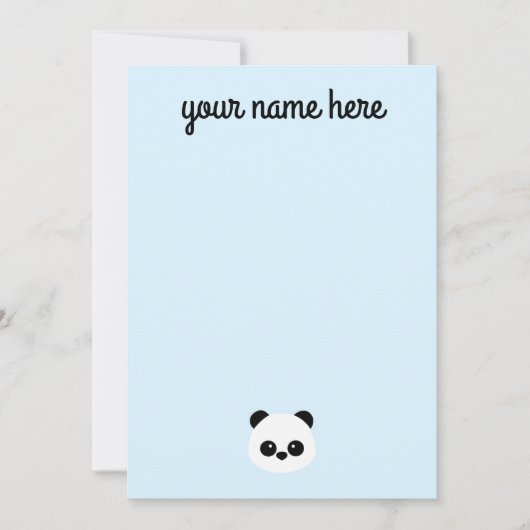 Personalisierte Panda-Notecards für Kinder Einladung (Vorderseite)