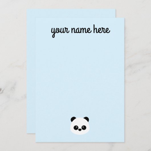 Personalisierte Panda-Notecards für Kinder Einladung (Vorne/Hinten)