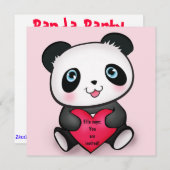 Personalisierte Panda-Party Einladungen lädt (Vorne/Hinten)