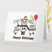 Personalisierte Panda Party Kid's Birthday Card Karte (Gelbe Blume)