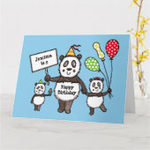 Personalisierte Panda Party Kid's Birthday Card Karte (Gelbe Blume)