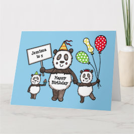 Personalisierte Panda Party Kid's Birthday Card Karte