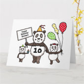 Personalisierte Panda Party Kid's Birthday Card Karte (Gelbe Blume)