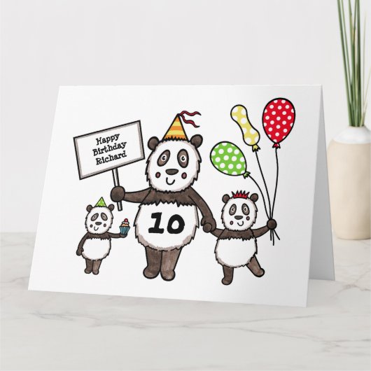 Personalisierte Panda Party Kid's Birthday Card Karte (Vorderseite)