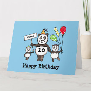 Personalisierte Panda Party Kid's Birthday Card Karte
