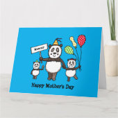 Personalisierte Panda Party Muttertagskarte Karte (Vorderseite)