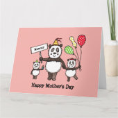 Personalisierte Panda Party Muttertagskarte Karte (Vorderseite)
