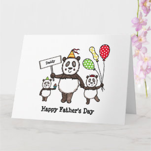 Personalisierte Panda-Party-Vatertagskarte Karte