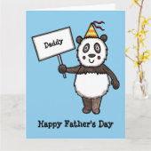 Personalisierte Panda Party Vatertagskarte Karte (Gelbe Blume)