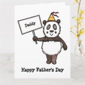 Personalisierte Panda Party Vatertagskarte Karte (Gelbe Blume)