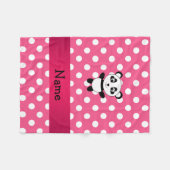 Personalisierte Panda-Pink-Pollenköpfe Fleecedecke (Vorderseite (Horizontal))