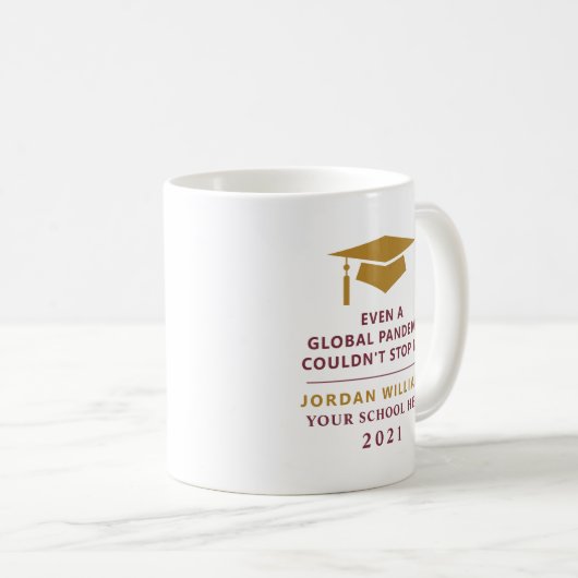 Personalisierte Pandemie - Graduate Class of 2021  Kaffeetasse (VorderseiteRechts)