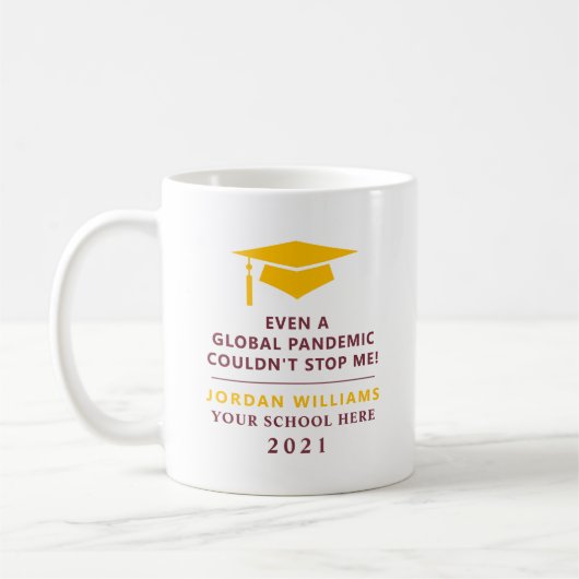 Personalisierte Pandemie - Graduate Class of 2021 Kaffeetasse (Links)