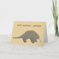 Personalisierte Pangolin-Geburtstagskarte