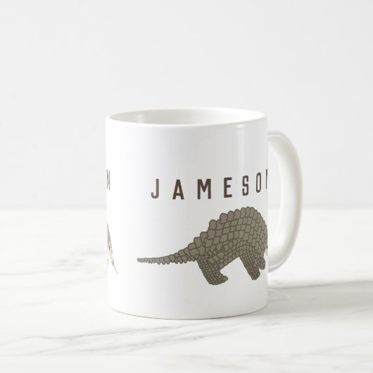 Personalisierte Pangolin-Kaffee-Tasse Kaffeetasse (VorderseiteRechts)
