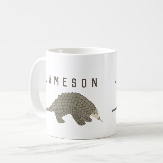 Personalisierte Pangolin-Kaffee-Tasse Kaffeetasse (Vorderseite Links)